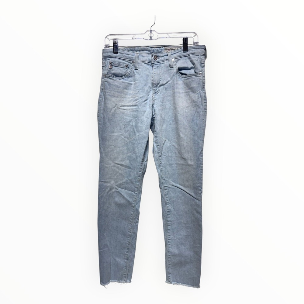 AG Adriano Goldschmied Prima Crop Jeans 29R Light Wash Skinny Raw Hem South Gate